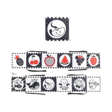 Imagem de Livro De Pano Para Bebês Em Preto E Branco, Brinquedos Sensoriais Para