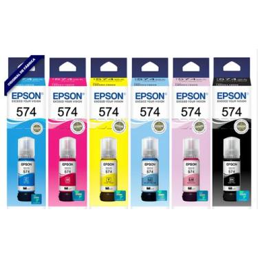 Imagem de Refil epson 574 original (kit com as 6 cores bk, c, m, y, lc, lm)