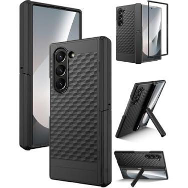 Imagem de Miimall Capa protetora de tela integrada para Samsung Galaxy Z Fold 7 com suporte de dobradiça de corpo inteiro, à prova de choque, antiderrapante, fina, resistente, para ZFold 7 5G 2025 masculina