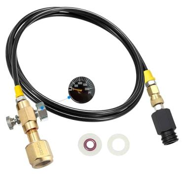 Imagem de Adaptador de tanque de CO2 CGA320 de 152 cm diretamente para a máquina de refrigerante, adaptador para máquina de água com gás TR21-4 compatível com Fizzi/One Touch/JET/Aqua Fizz/Soda Maker (com