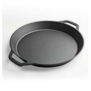 Imagem de YYMIYU Frigideira de ferro fundido extra grande pré-temperada - alças duplas - Use no forno, no fogão, na grelha, comercial ou sobre uma fogueira (61 cm)