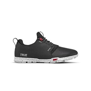 Imagem de TRUE Linkswear Tênis de golfe masculino original 1.2 à prova d'água – couro premium, desempenho em todos os climas, Preto clássico, 8.5 Wide Big Kid
