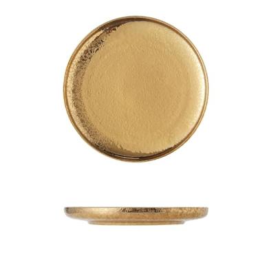 Imagem de Restaurante retrô de cerâmica, prato de estilo ocidental, prato personalizado japonês doméstico - ouro com acompanhamento - 25,4 cm