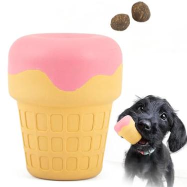 Imagem de Jeffers Brinquedo para mastigar cães de borracha natural para animais de estimação – cone de sorvete, pequeno – dispensador de guloseimas, aroma de baunilha, durável, não tóxico, seguro para