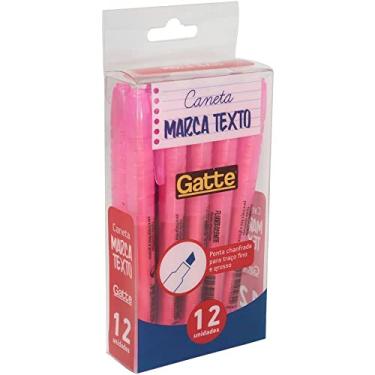 Imagem de Caneta, Make +, Marca Texto, Rosa, Gatte, 4mm, Caixa Com 12 Unidades