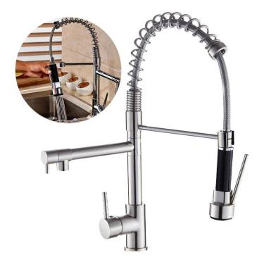 Imagem de Torneira De Cozinha Pia Gourmet Monocomando Inox 304 Luxo