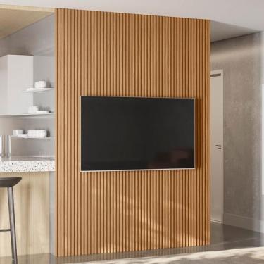 Imagem de Painel para TV Até 70 Polegadas Ripado 100% Mdf Nature Fosco - Linea B