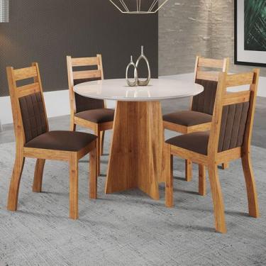Imagem de Mesa de Jantar 4 Lugares Cascais - Viero Móveis, Marrom
