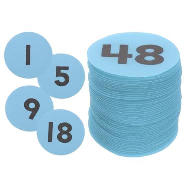 Imagem de YOKIVE Marcadores de pontos de carpete de 10 cm, 48 peças de pontos redondos de chão com números 1-48 alinhados para professores, azul claro