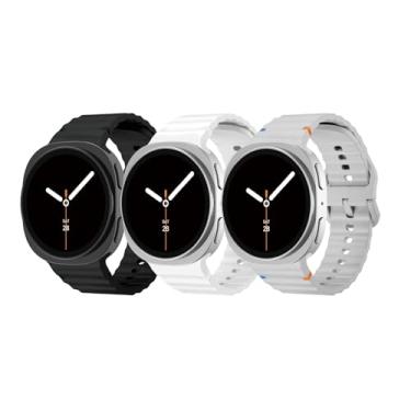 Imagem de Pulseira esportiva para Samsung Galaxy Watch 8 de 40 mm e 44 mm/8 Classic 46 mm para homens e mulheres, pulseira de substituição de silicone macio para Samsung Galaxy Watch 8 Classic de 46 mm/8 de 44