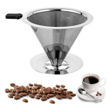 Imagem de Coador Filtro Café Permanente Aço Inox Sem Uso De Papel Reutilizavel -