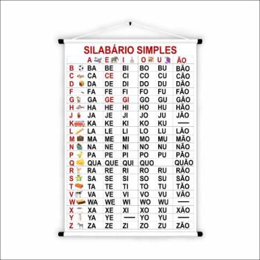 Imagem de Banner de Lona Educativo Silabário Simples Ilustrado- 85x60cm - Fabrik