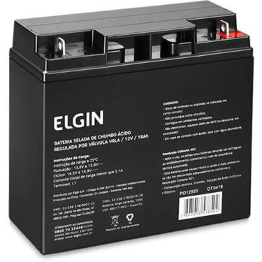 Imagem de Elgin Selada 12V 18Ah Nobreak E Cerca Elétrica