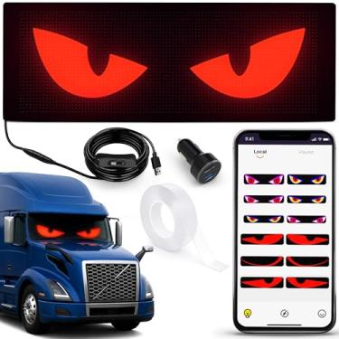 Imagem de Olhos de diabo LED para carros, luzes RGB ultra brilhantes com padrões dinâmicos e controle de aplicativo, animação DIY personalizável, luzes de destaque de carro de alto desempenho (caminhão, 134.6