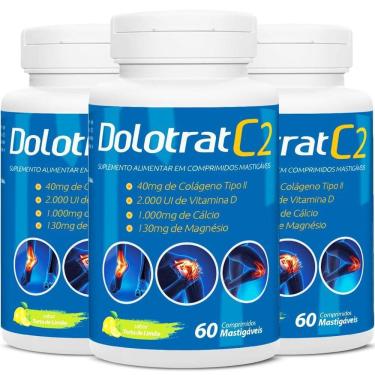 Imagem de 3X Dolotrat C2 Colageno Tipo Ii 60 Comps