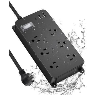 Imagem de Régua de alimentação externa Jgstkcity à prova de intempéries com 6 to