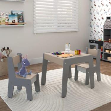 Imagem de Conjunto De Mesa Infantil Com 2 Cadeiras Diana Cinza Connect - Drop de