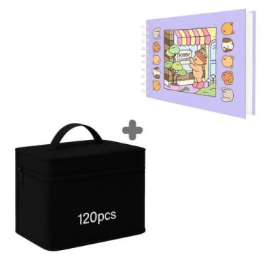 Imagem de 80/100/120 Cores Caneta Marcadora Kit Com Ponta Dupla - Lusen, Caderno