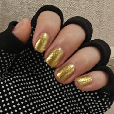 Imagem de Adesivo de unhas de acrílico vestível de comprimento curto, dourado ci