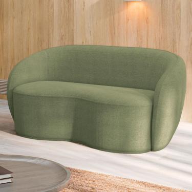 Imagem de Sofá Living Decorativo 180cm 2 Lugares Íbis Encosto Fixo Bouclê Verde G33 - Gran Belo