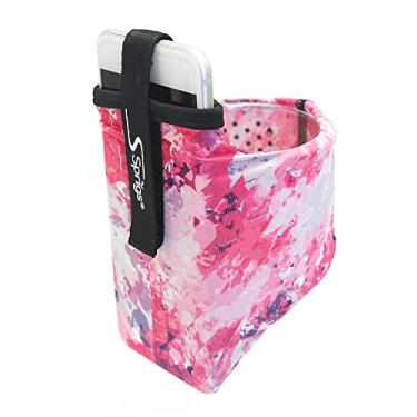 Imagem de Mangas de braço de telefone Sprigs para iPhone x/8/7/6 Plus, Galaxy S7/S6, Google Pixel XL. A braçadeira de corrida mais leve e confortável, estica para caber em todos os telefones com capa para mulheres e homens, Small, Pink Geo