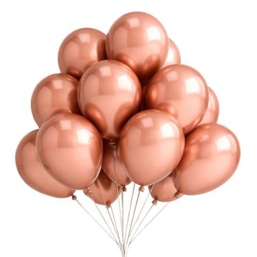 Imagem de Bexigas Metalizadas 10" 25,50,75,100 Unidades Cromadas e Reforçadas Para Festa,Aniversário,Casamento,Painel(25,Rosê Gold)