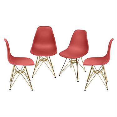 Imagem de Conjunto 4 Cadeiras Eames Dkr Base Madeira Or Design Verde