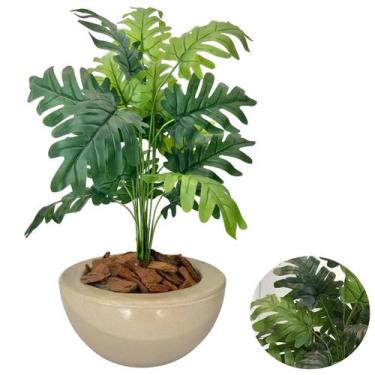 Imagem de Planta Artificial Bananinha Com Vaso Bacia Liso Cores - PlantaImport