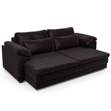 Imagem de Sofá Retrátil Para Sala De Estar 3 Lugares 215cm Riza S03 Couro Vinho - Lyam Decor