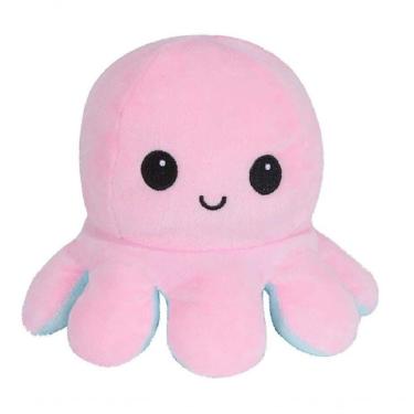 Imagem de Pelúcia Polvo Reversível Fofinho Macio Feliz Bravo Brinquedo