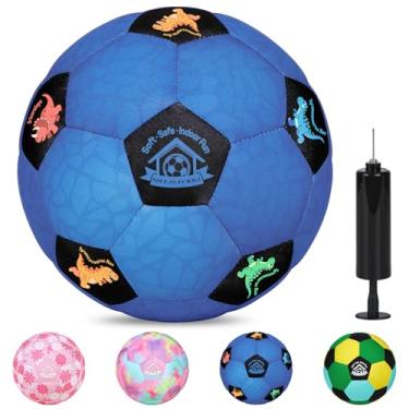 Imagem de Lemmeko Bola de futebol infantil tamanho 3 bola de futebol infantil, bolas de futebol silenciosas, presentes para meninos e meninas de 1 a 5 anos, bolas de futebol de espuma macia com bomba