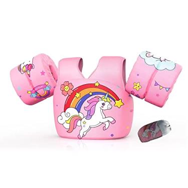 Imagem de DOOHALO Boia de natação infantil para crianças de 12,7 a 31,8 kg. Colete flutuante de ombro e braço adequado para meninos e meninas de 2 a 8 anos