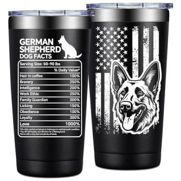 Imagem de Loecuxe Presentes de pastor alemão para mulheres, homens - Dia das Mães, Dia dos Pais, presentes de aniversário para donos de cães pastores - Copo de 590 ml