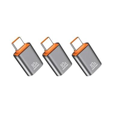 Imagem de Adaptador Conversor USB 3.0 10A USB a Para C OTG Para Xiaomi 12 MacBoo