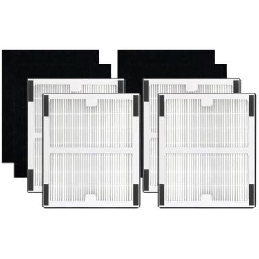 Imagem de Filtro Idylis de substituição B para purificadores de ar IAP-10-125, IAP-10-050, IAP-10-150, AC-2125, AC2126, AC-2126, pacote com 4 filtros HEPA verdadeiros H13 + pacote com 4 pré-filtros de carvão