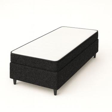 Imagem de Base Box Solteiro Preta + Colchão D23 Solteiro 88x188x12 Preto – Conjunto Premium!