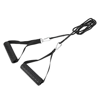 Imagem de Cryfokt Cabo de Pressão Tríceps para Baixo de Alça Confortável para Treino de Ginástica Em Casa, Nylon + Borracha, Comprimento Total de 80,7", 2x Punho de Cabo, 3x Fivela de Conexão para