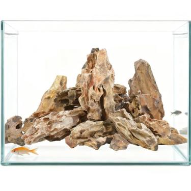Imagem de TankMatDecor Pedras de aquário Pedra de dragão natural para aquários DIY, tanques de peixes, bonsai, gabinetes anfíbios paludário (2,3 kg (7,6-20,3 cm), pedra do dragão)