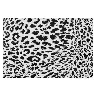 Imagem de CEBUGI Tapete de área 60 x 90 cm, macio, lavável, antiderrapante, com revestimento de borracha, estampa de leopardo, para sala de estar, quarto, decoração de casa