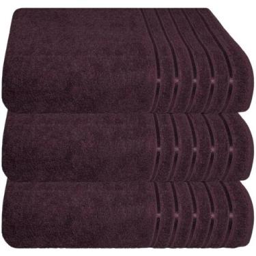 Imagem de Kit 3 Toalhas Banhão 100% Algodão 90x150 Cm Teka Comfort, Vinho
