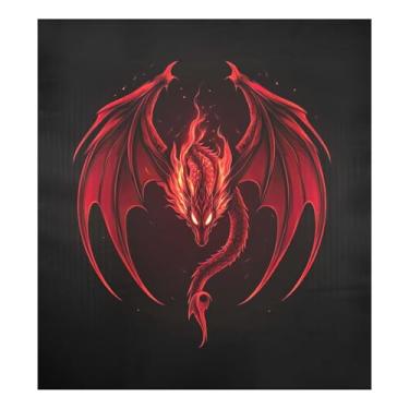 Imagem de Capa magnética Dragon Red para lava-louças à prova d'água capa de geladeira magnética para lava-louças capa do painel frontal 58 x 66 cm