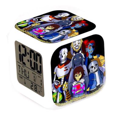 Imagem de Despertador Undertale Sans 7 cores LED com termômetro