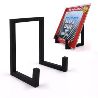 Imagem de sdroceRyaM Suporte de disco de vinil, suporte de disco preto, suporte de disco de vinil para mesa Metel para armazenamento de livros de revistas de álbum - 2 peças