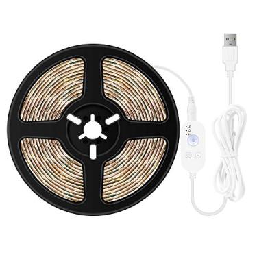 Imagem de Fita de LED Dimmable USB com Sensor Movimento PIR Luz 3 Metros 180 LEDs para TV Mesa Computador Fundo Decoração Casa e Cozinha