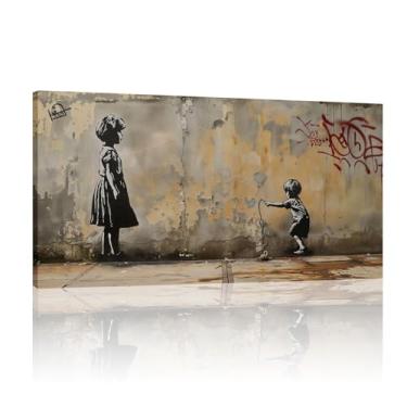 Imagem de Arte de grafite infantil, arte de parede de sala de estar, arte de Banksy, tela de arte de rua, arte de parede de grafite, impressão de grafite - (25 x 50 cm) sem moldura 10 x 20 polegadas