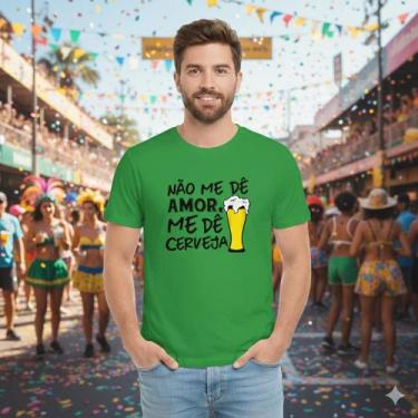 Imagem de Camiseta Carnaval Frase Alegre e Colorida - Trajano Store, Verde, P
