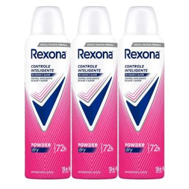 Imagem de Kit Desodorante Aerosol Rexona Powder Dry 150ml - 3 Unidades