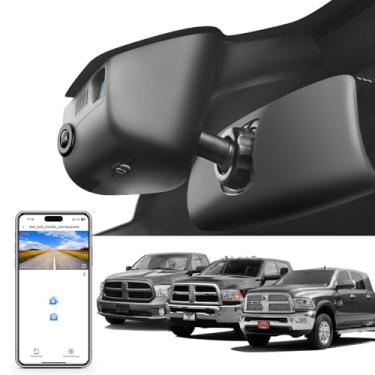 Imagem de Mangoal 4K Dash Cam personalizada para Dodge RAM de 4ª geração 1500/2500/3500 2013 2014 2015 2016 2017 2018, 1500 Classic 2019-2024 (modelo C), acessórios DS/DJ/D2, vídeo UHD 2160P, aplicativo e WiFi.