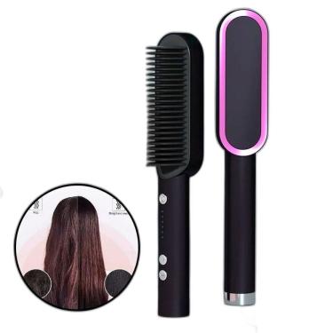 Imagem de Escova 3 Em 1 Secadora Elétrica Alisa Cabelo 110/220V Bivolt