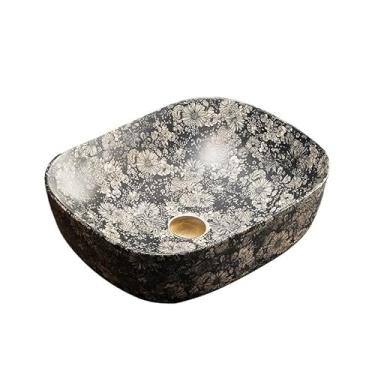 Imagem de Vessel Vanity Sink pia de banheiro de cerâmica, 48 * 39 * 14 cm acima do balcão Vaso de porcelana (Bacia única) Bancada moderna